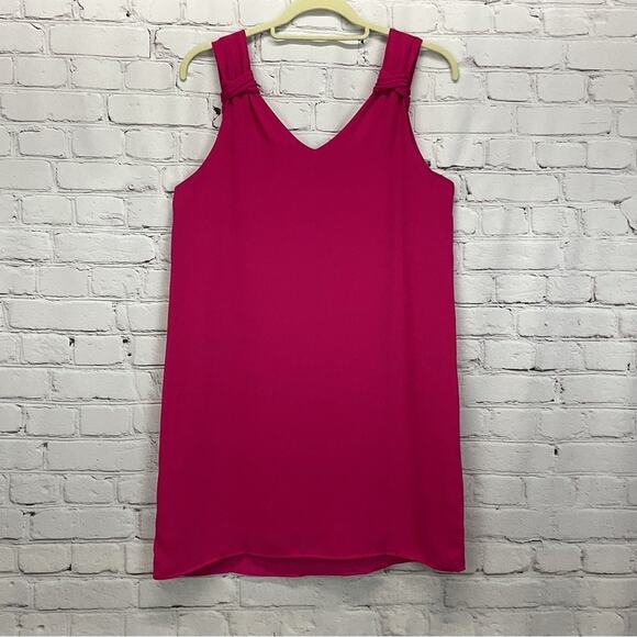 Adrienne Vittadini Shift Dress Women's Size M Fuchsia Mini Sleeveless Party Date - Picture 6 of 6